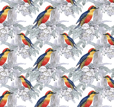 Fabric roller blind for window Colorful bird