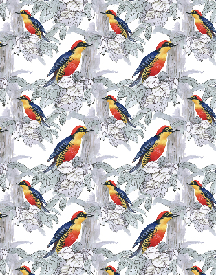 Fabric roller blind for window Colorful bird