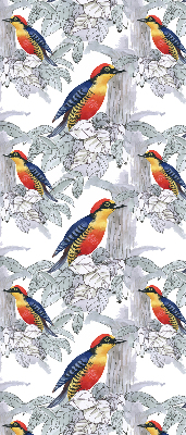 Fabric roller blind for window Colorful bird