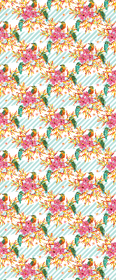 Blackout roller blind Birds among the branches of a tree