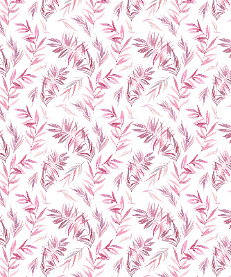 Blackout roller blind for window pink leaves pattern