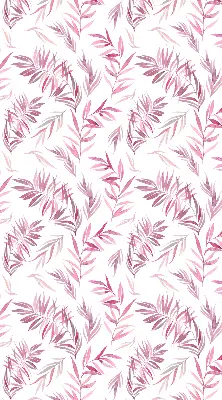 Blackout roller blind for window pink leaves pattern