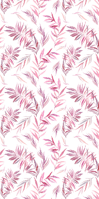 Blackout roller blind for window pink leaves pattern