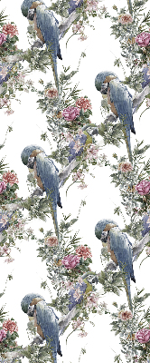 Fabric roller blind for window Parrots on flowers