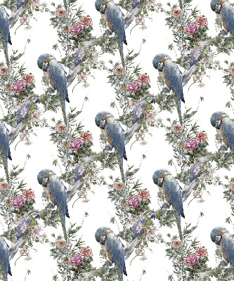 Fabric roller blind for window Parrots on flowers