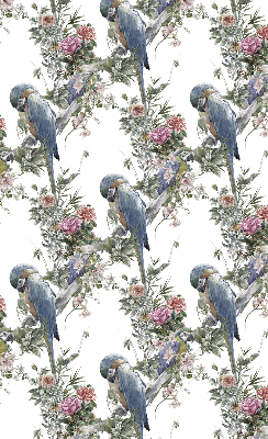 Fabric roller blind for window Parrots on flowers