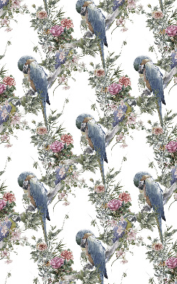 Fabric roller blind for window Parrots on flowers
