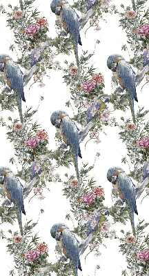 Fabric roller blind for window Parrots on flowers