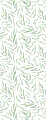 Blackout roller blind green leaves pattern