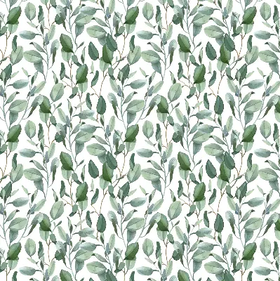 Blackout roller blind with leaves on twigs print