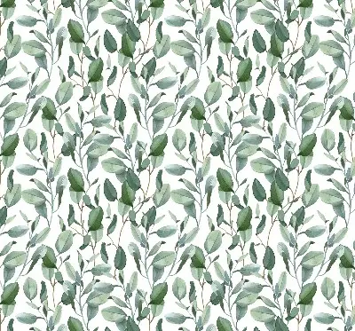 Blackout roller blind with leaves on twigs print