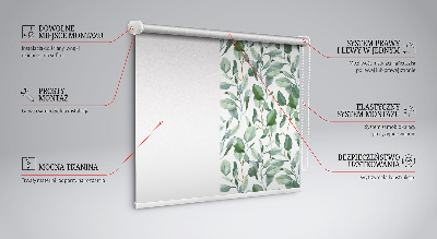 Blackout roller blind for window Leaves on the twigs
