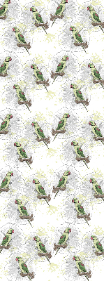Fabric roller blind for window Parrots on a branch