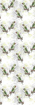 Fabric roller blind for window Parrots on a branch