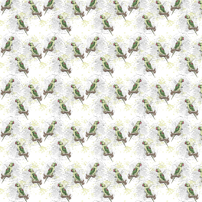 Fabric roller blind for window Parrots on a branch