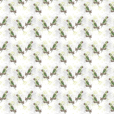 Fabric roller blind for window Parrots on a branch