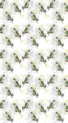 Fabric roller blind for window Parrots on a branch