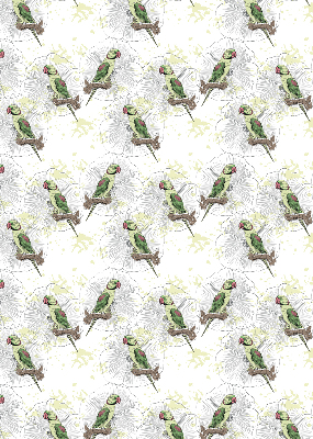 Fabric roller blind for window Parrots on a branch