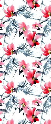 Blackout roller blind flowers pattern