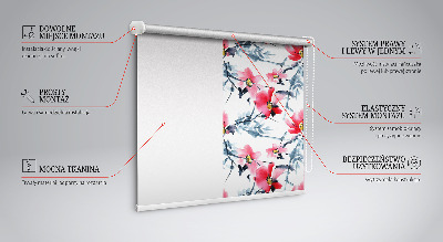 Blackout roller blind flowers pattern