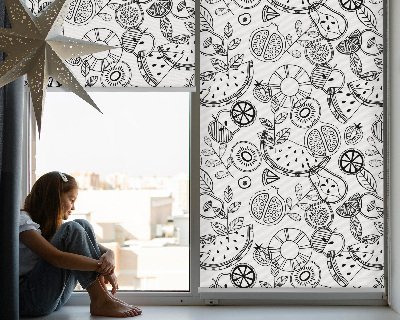 Blackout roller blind for window Drawn fruits
