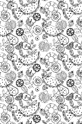 Blackout roller blind for window Drawn fruits
