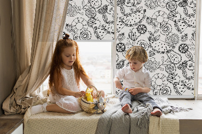 Blackout roller blind for window Drawn fruits