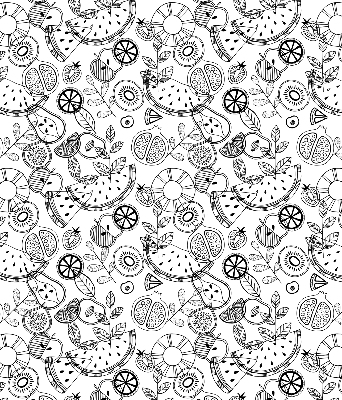 Blackout roller blind for window Drawn fruits