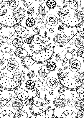 Blackout roller blind for window Drawn fruits