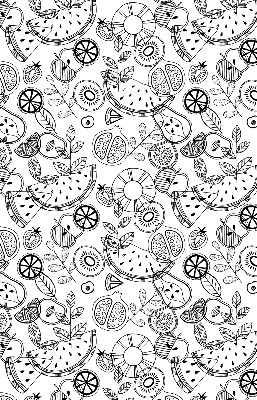 Blackout roller blind for window Drawn fruits