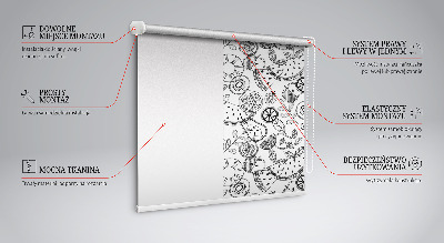 Blackout roller blind for window Drawn fruits