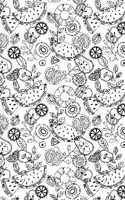 Blackout roller blind for window Drawn fruits