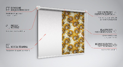 Fabric roller blind for window Sunflower