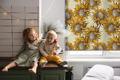 Fabric roller blind for window Sunflower