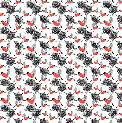 Blackout roller blind Bullfinch birds