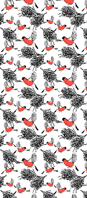 Blackout roller blind Bullfinch birds