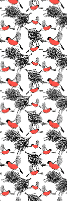Blackout roller blind Bullfinch birds