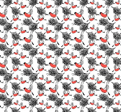 Blackout roller blind Bullfinch birds