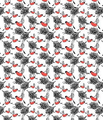 Blackout roller blind Bullfinch birds