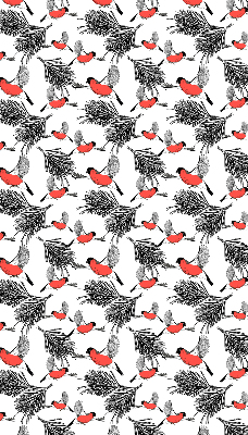 Blackout roller blind Bullfinch birds