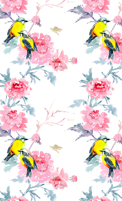 Blackout roller blind for window Birds on flowers