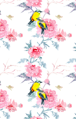Blackout roller blind for window Birds on flowers