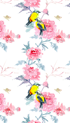 Blackout roller blind for window Birds on flowers