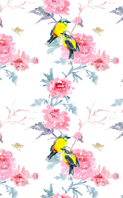 Blackout roller blind for window Birds on flowers