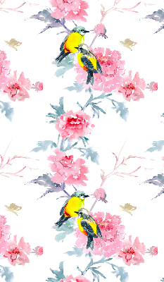 Blackout roller blind for window Birds on flowers