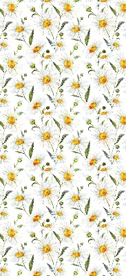 Blackout roller blind with daisies pattern