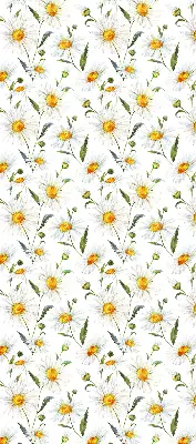 Blackout roller blind with daisies pattern