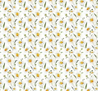 Blackout roller blind with daisies pattern