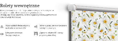 Blackout roller blind with daisies pattern