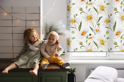 Blackout roller blind for window Daisies